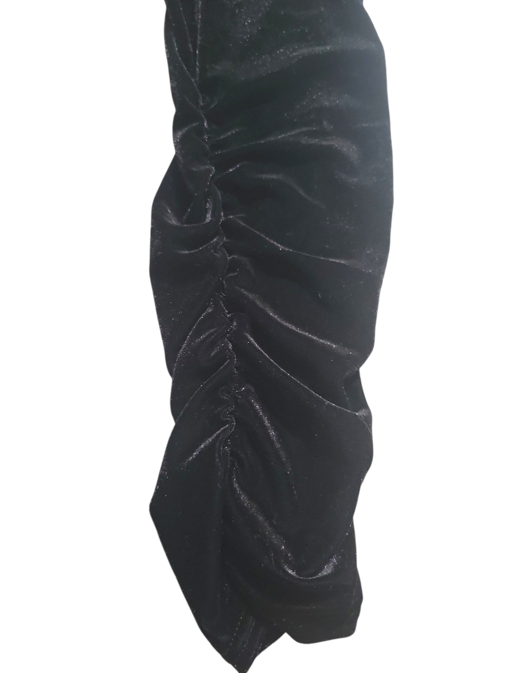 The Pyramid Collection Black Velvet Ruched Ankle Leggings Size L Velour Stretch - Picture 4 of 9